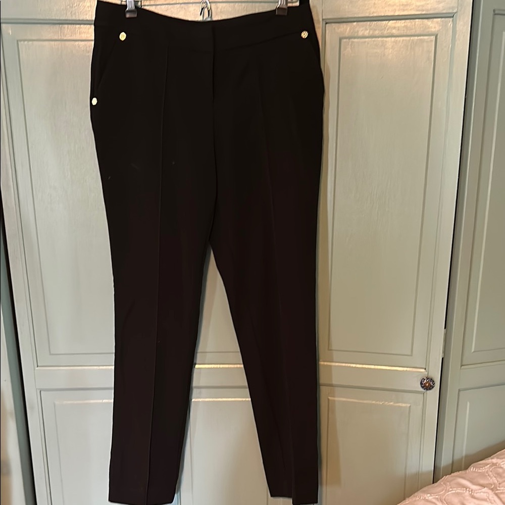 Anne Klein Elegant Black Straight Leg Trousers